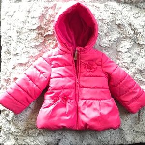 Girls pink puffer jacket size 24months